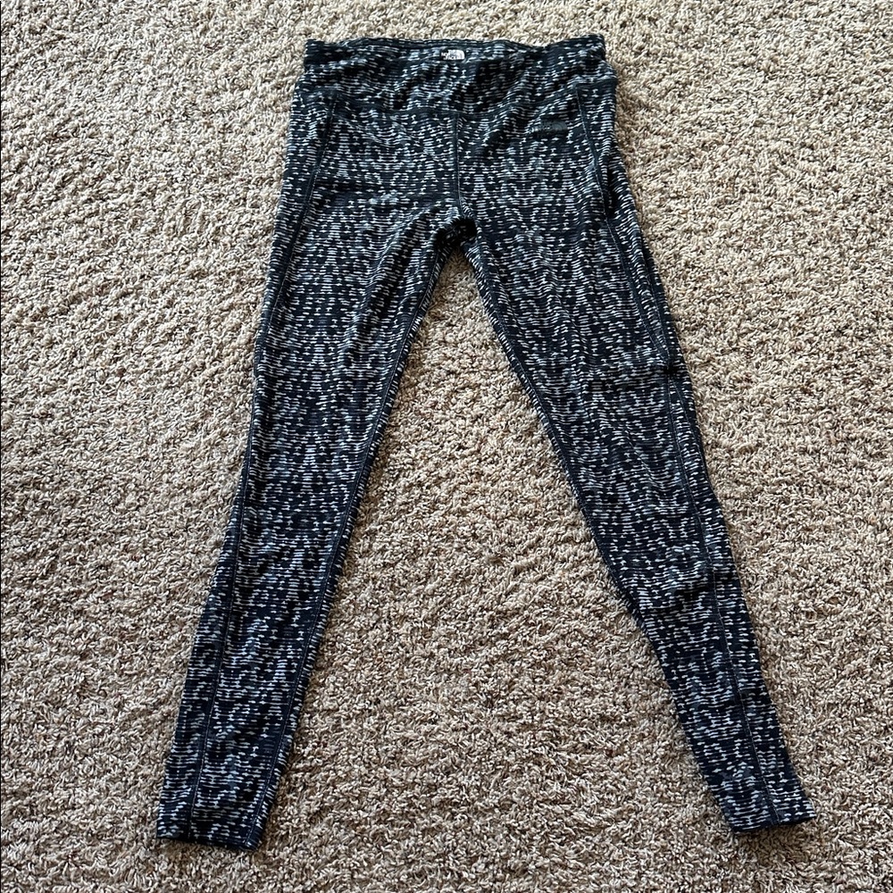 The North Face Black and Gray Patterned workout leggings